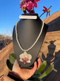 natural color orchid with simulated white pearl