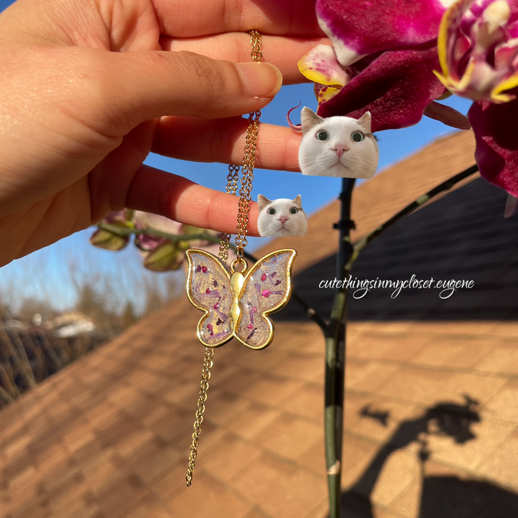 Butterfly rose pink stone