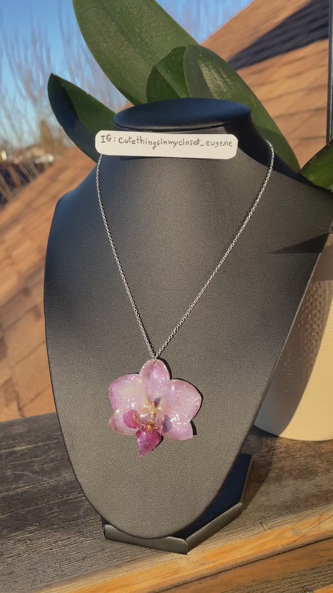 purple real orchid necklace